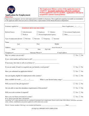 Application for Employment