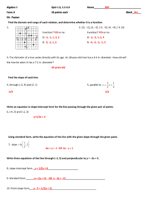 Algebra 2 Quiz - Fill Online Printable Fillable Blank Pdffiller