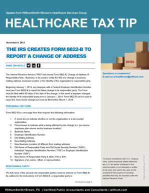 IRS Form 8822-B Change of Address