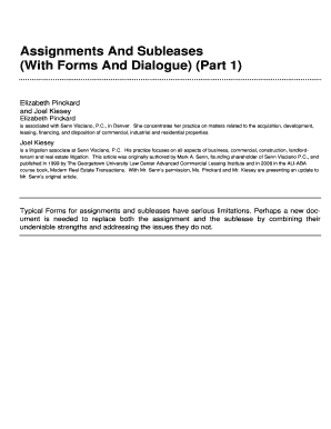 Assignment and Assumption of Lease