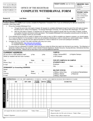 Complete Withdrawal Form