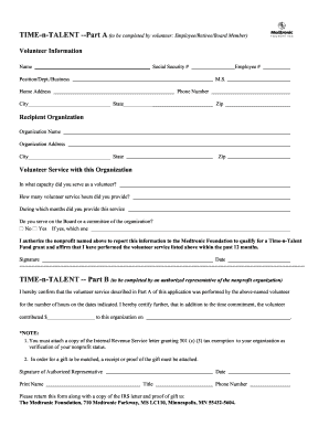 Time-n-Talent Volunteer Grant Application