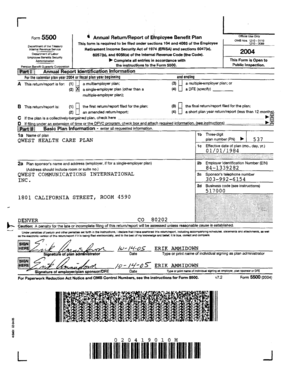 Form 5500 Annual Return/Report of Employee Benefit Plan