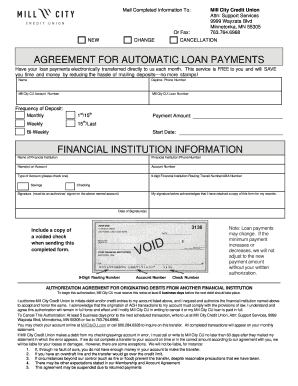 Agreement for Automatic Loan Payments