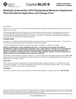 Medicare Supplement Plans Enrollment Application