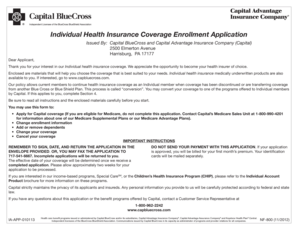 Individual Health Insurance Application Form