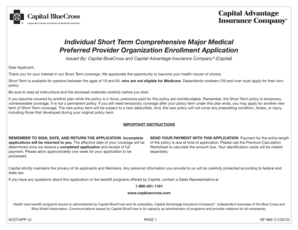 Short Term Medical Insurance Enrollment Application
