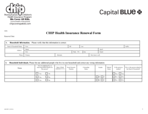 CHIP Health Insurance Renewal Form