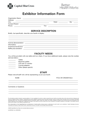 Exhibitor Information Form