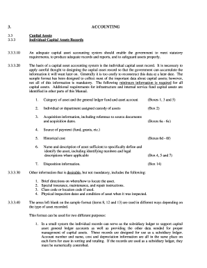 Capital Asset Record Form