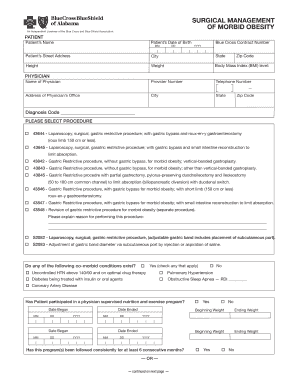 Surgical Management of Morbid Obesity Form