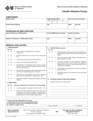 Blue Cross Insulin Pump Form