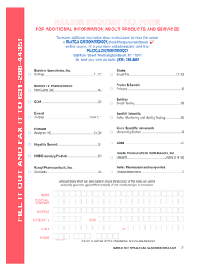 Practical Gastroenterology Reader Request Fax Form