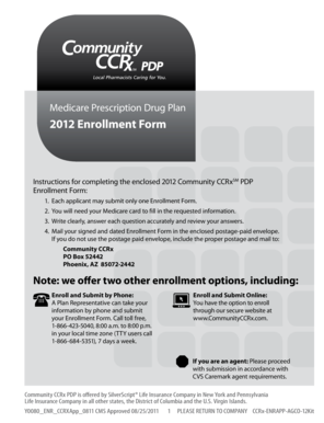 2012 Medicare Prescription Drug Plan Enrollment Form