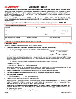 State Farm IRA Distribution Request Form