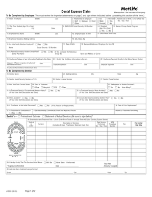 MetLife Dental Expense Claim Form