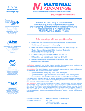 Material Advantage Student Program Application