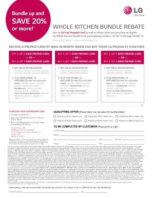 LG Whole Kitchen Bundle Rebate Form