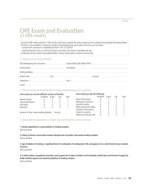 CME Exam and Evaluation Form