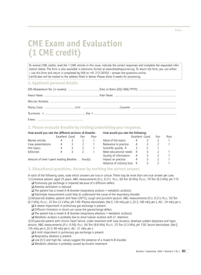 CME Exam and Evaluation Form