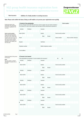 VGZ Group Health Insurance Registration Form