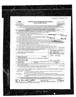 Form 1024 Application for Recognition of Exemption