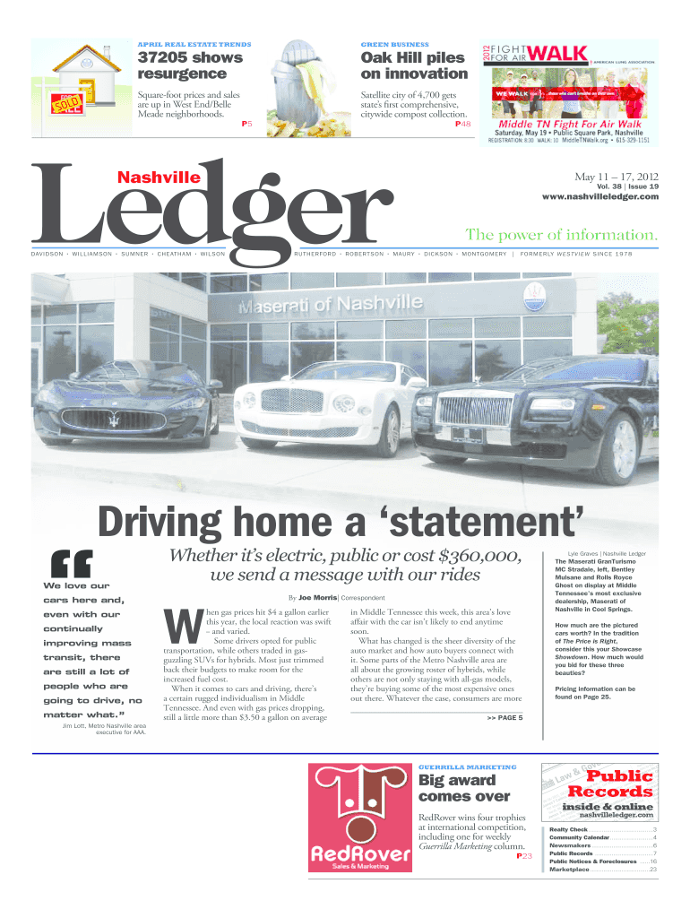Fillable Online Driving home a 'statement' The Nashville Ledger Fax