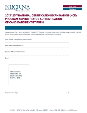 Nurse Anesthetists Recertification Form