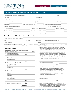Nurse Anesthetists Recertification Form