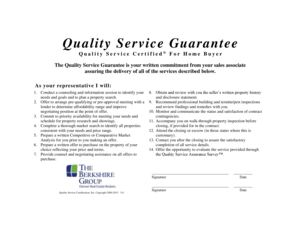 Quality Service Guarantee for Home Buyer