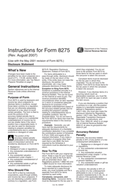 IRS Form 8275 Instructions
