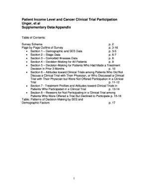 Patient Income Level and Cancer Clinical Trial Participation Survey
