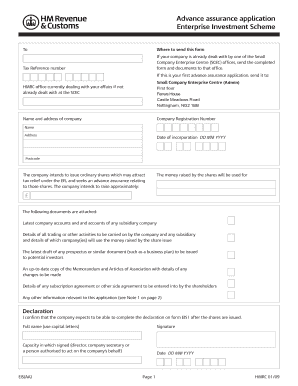 Enterprise Investment Scheme Advance Assurance Application