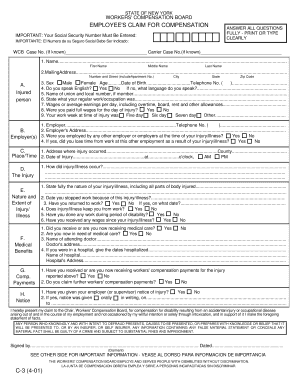 New York Employee's Claim for Compensation