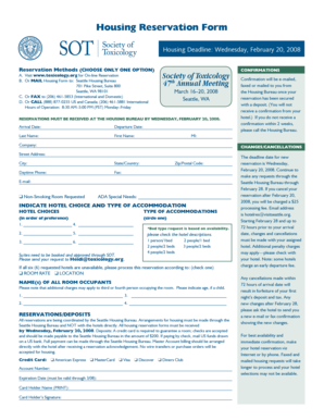 Housing Reservation Form