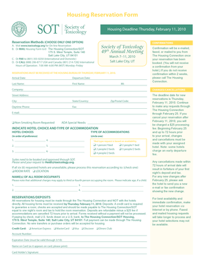 Housing Reservation Form