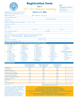 SOT Annual Meeting Registration Form