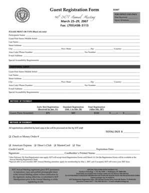 Guest Registration Form R2007
