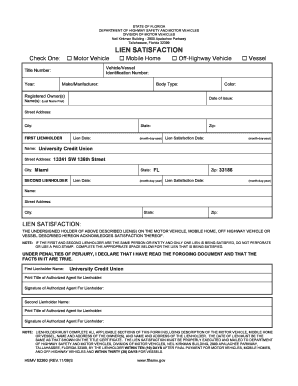 Florida Lien Satisfaction Form