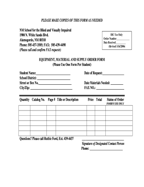 equipment form