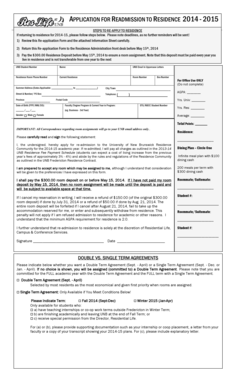 University of New Brunswick Residence Re-application Form