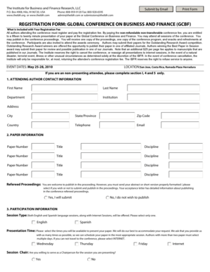 Registration Form - The Institute for Business and Finance Research ...