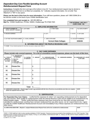 Dependent Day Care Flexible Spending Account Reimbursement Request Form
