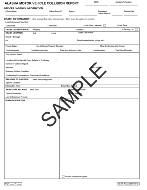 Alaska Motor Vehicle Collision Report