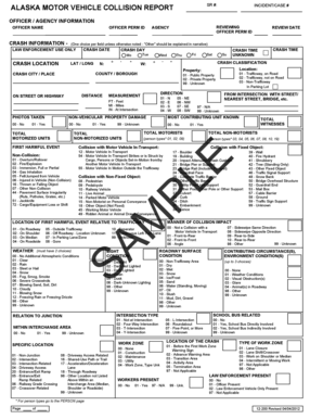 Alaska Motor Vehicle Collision Report