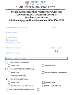 Audit Order Submission Form