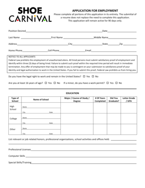 Employment Application Form