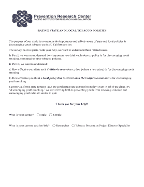 California Tobacco Policy Survey