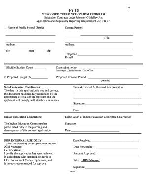 Administrative meeting agenda - johnson omalley application form 603