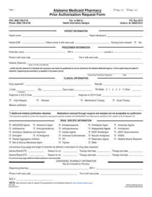 Alabama Medicaid Pharmacy Prior Authorization Request Form